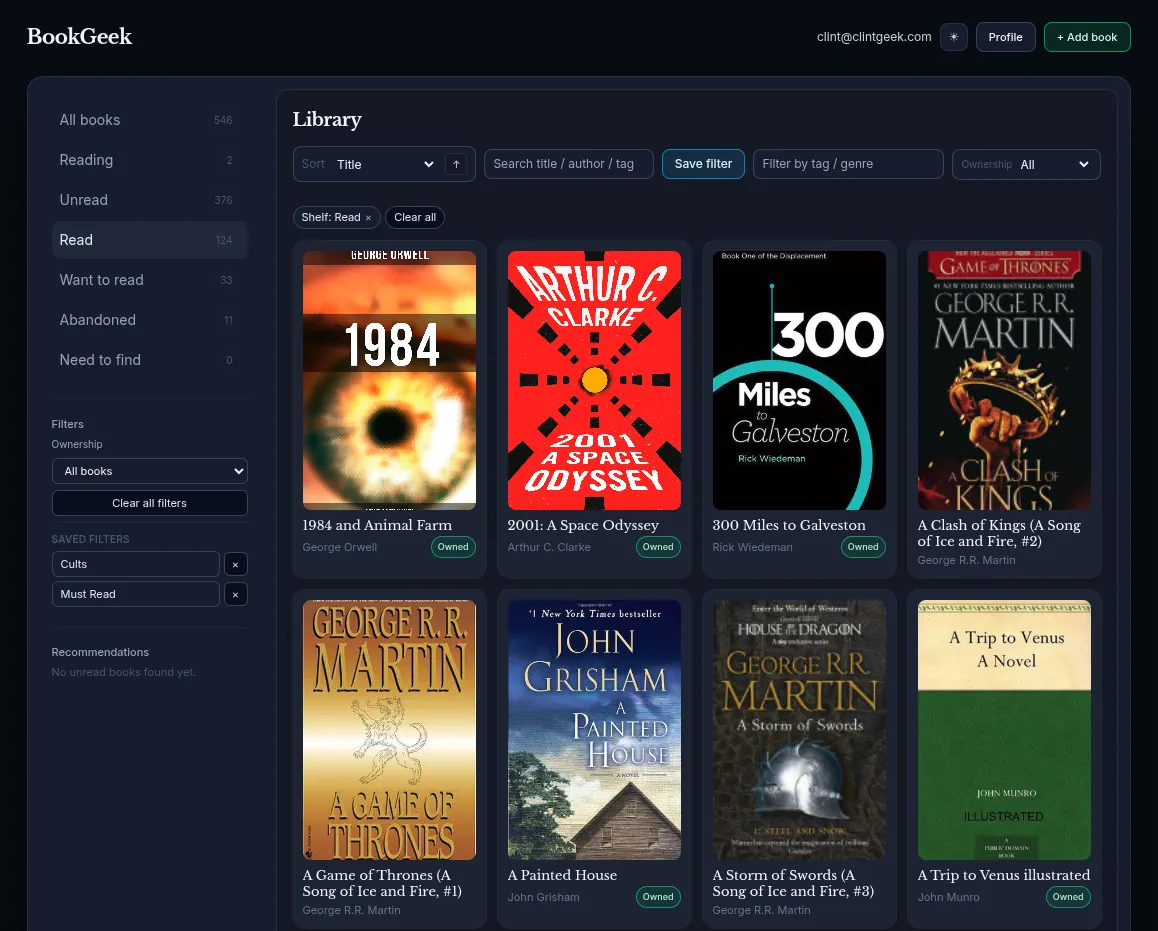 BookGeek Reading Manager