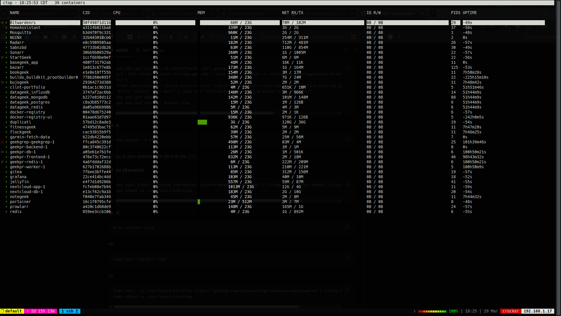 Container Metrics Monitoring